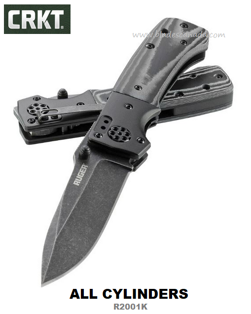 Ruger All Cylinders Folding Knife, G10 Black, R2001K